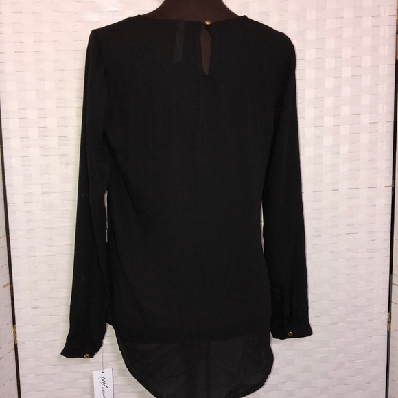 NWT NY Collection blouse w/eyelash lace Sz S - Picture 4 of 5